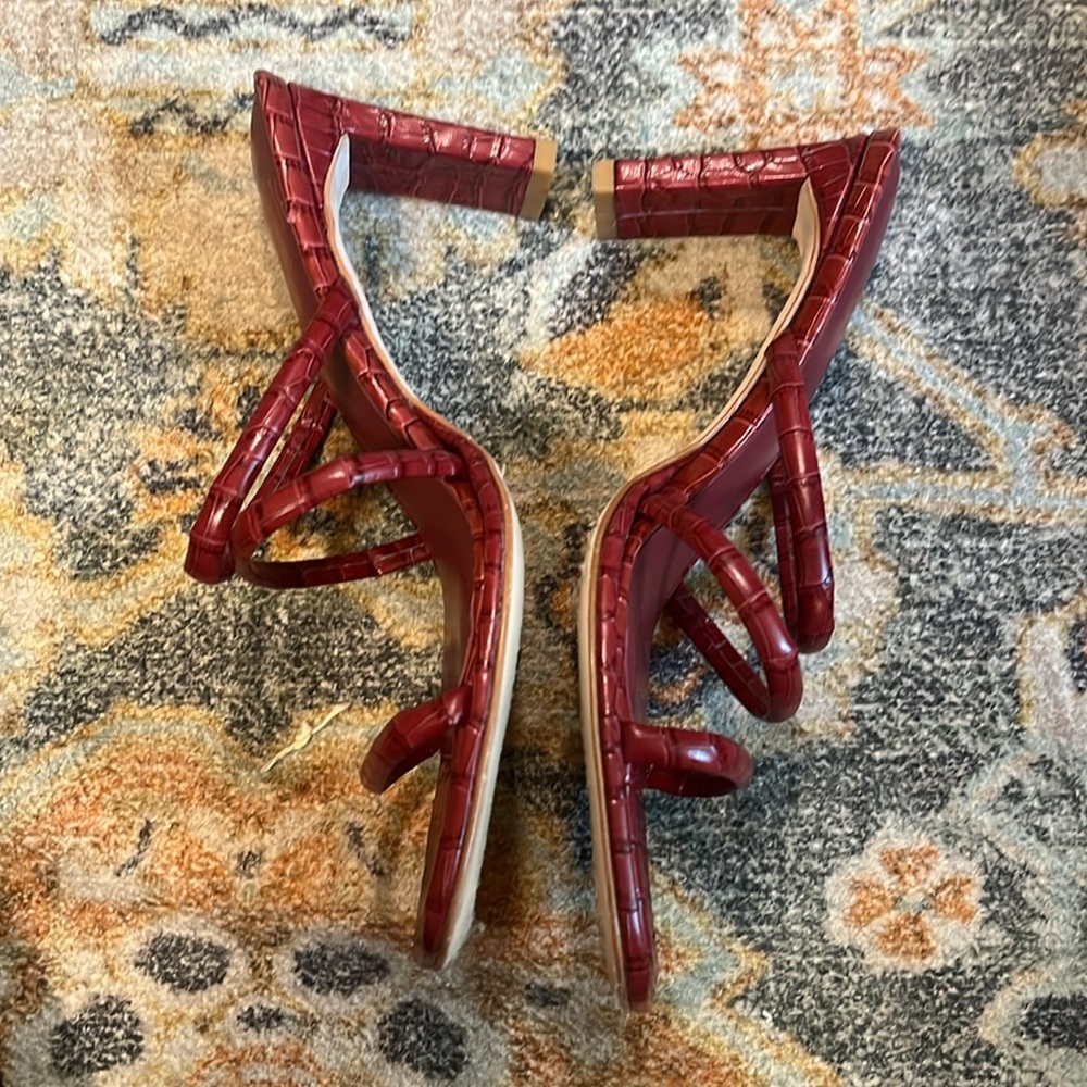 Charlotte Stone red croc strappy sandals - Picture 3 of 5